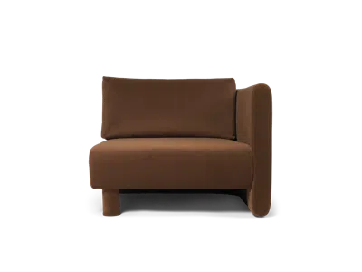 Ferm Living Dase Sofa Armrest Right Rich Velvet In Brown