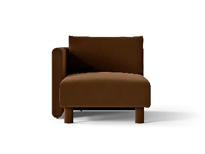 Ferm Living Dase Sofa Chaise Longue Left Rich Velvet In Brown