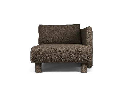 Ferm Living Dase Sofa Chaise Longue Right Soft Bouclé In Brown