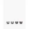 Ferm Living Deep Brown Tinta Set Of Four Glass Egg Cups In Deep Brown