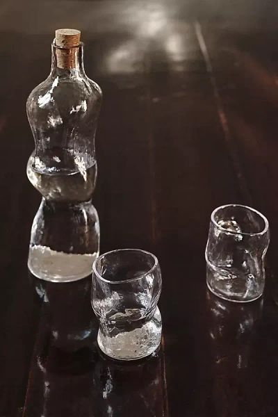 Ferm Living Dimple Glass Bottle In Transparent