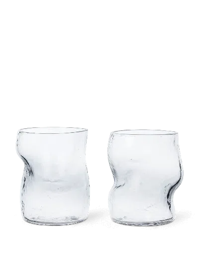 Ferm Living Dimple Glasses In Transparent