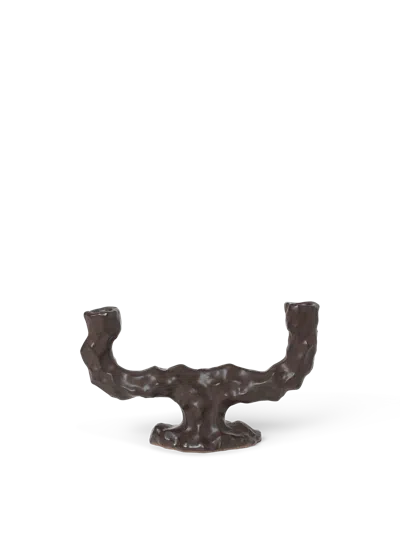 Ferm Living Dito Candle Holder In Brown
