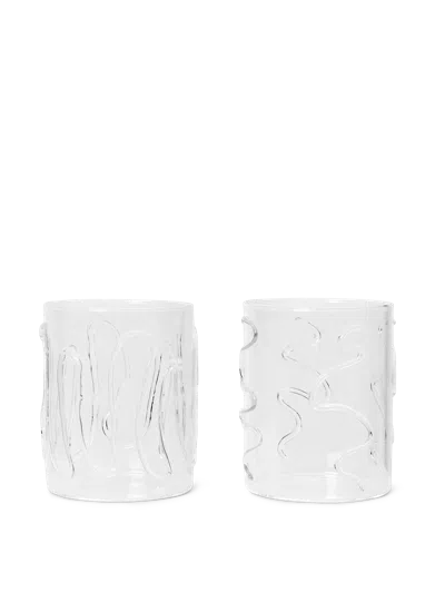 Ferm Living Doodle Glasses In Transparent