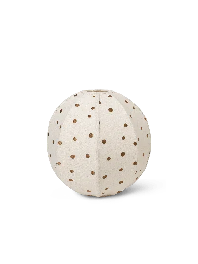Ferm Living Dots Embroidered Textile Lampshade In Neutral