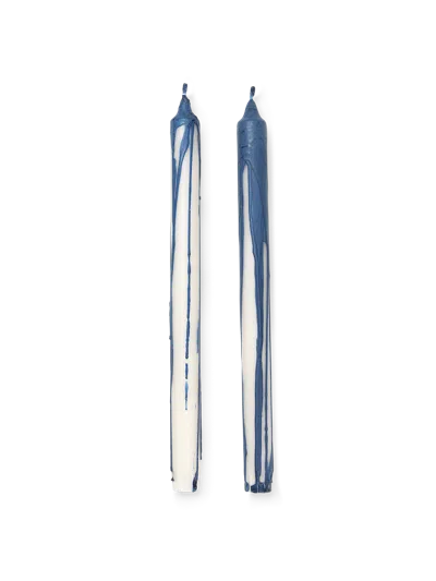 Ferm Living Dryp Candles In Blue