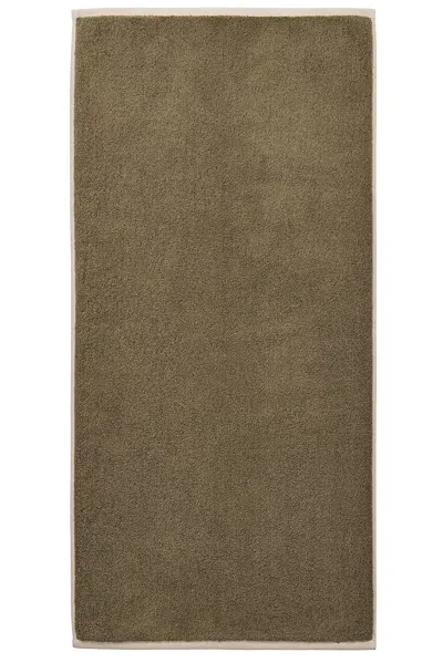 Ferm Living Ekko Hand Towel In Olive & Cashmere