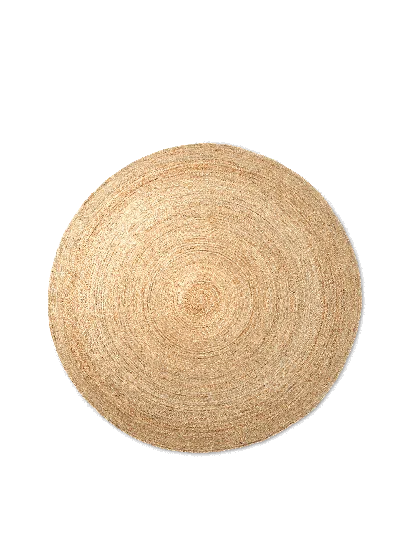 Ferm Living Eternal Round Jute Rug In Neutral