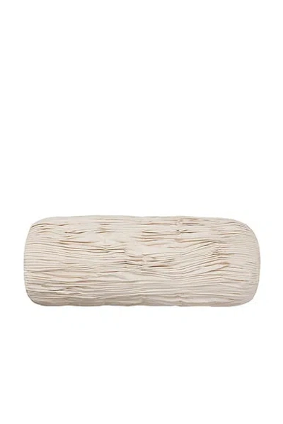 Ferm Living Falda Smocked Bolster Cushion In White