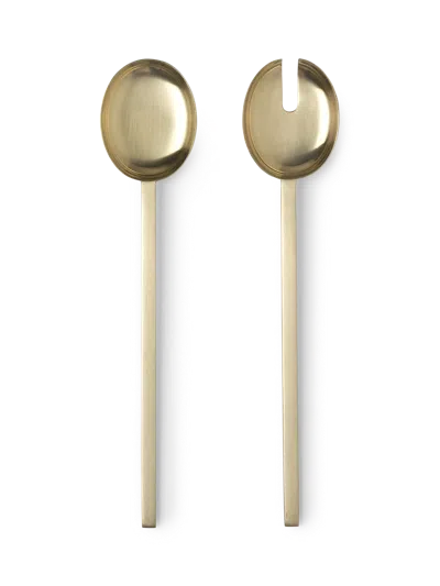 Ferm Living Fein Salad Servers In Brown