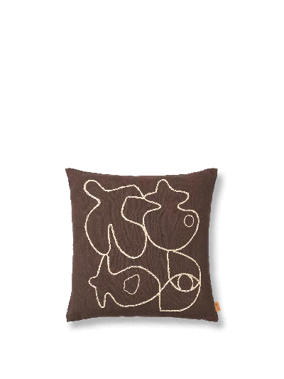Ferm Living Figure Cushion In Brown