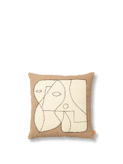 Ferm Living Figure Cushion In Brown