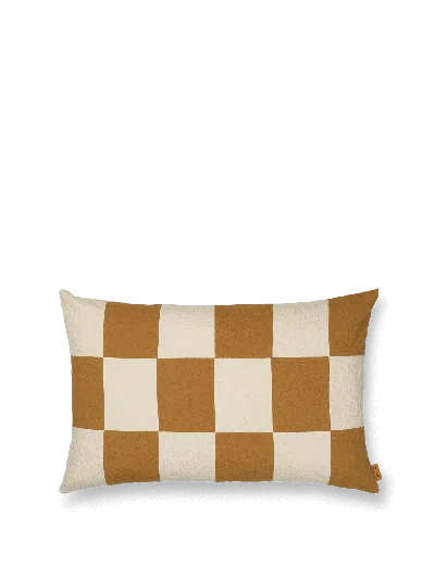 Ferm Living Fold Patchwork Cushion Cover In Brown