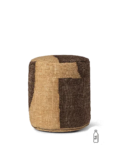Ferm Living Forene Cylinder Pouf In Brown