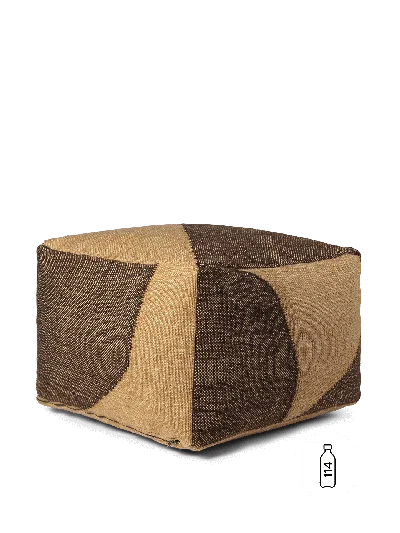 Ferm Living Forene Square Pouf In Brown