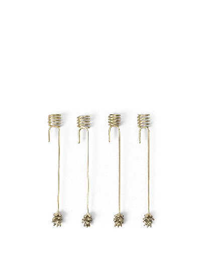 Ferm Living Forest Christmas Tree Candle Holders In Gold