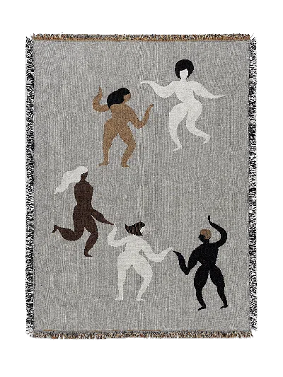 Ferm Living Free Tapestry Blanket In Gray
