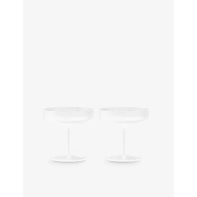 Ferm Living Frosted Ripple Champagne Glass Saucers Set Of Two