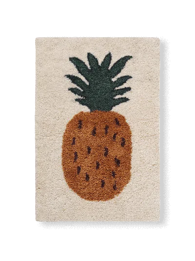 Ferm Living Fruiticana Tufted Pineapple Rug In Multi