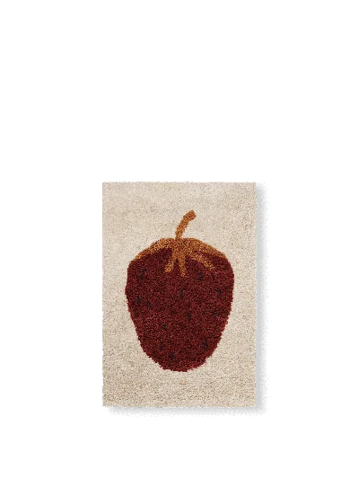 Ferm Living Fruiticana Tufted Strawberry Rug In Burgundy