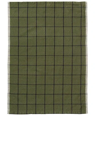 Ferm Living Hale Tea Towel In Green