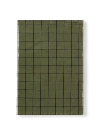 Ferm Living Hale Tea Towel In Green
