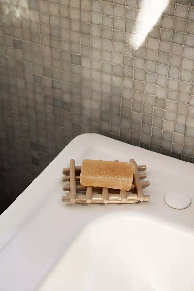 Ferm Living Handmade Ceramic Weave Soap Tray In Neutral