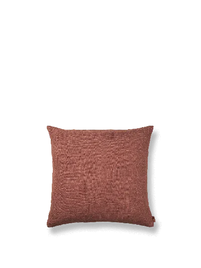 Ferm Living Heavy Linen Cushion In Burgundy
