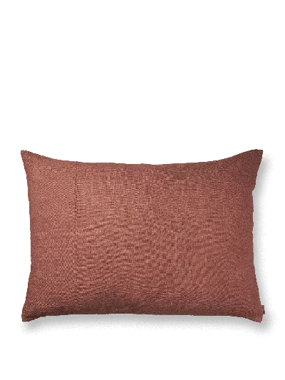 Ferm Living Heavy Linen Cushion In Brown