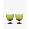Ferm Living Moss Green Host Glass Water Glasses Set Of 2 200ml In Moss Green