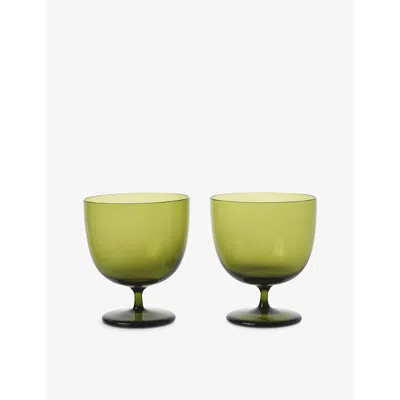 Ferm Living Moss Green Host Glass Water Glasses Set Of 2 200ml