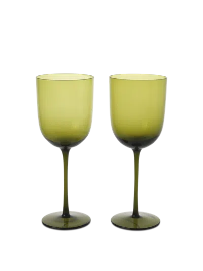 Ferm Living Host Red Wine Glasses In Green