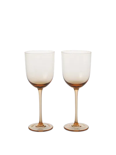 Ferm Living Blush Host Red Glass Wine Glasses Set Of 2