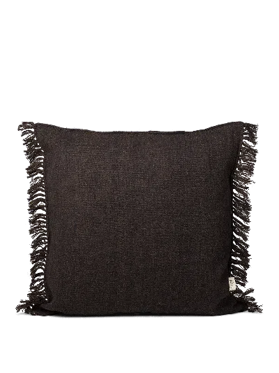 Ferm Living Kelim Fringe Cushion In Black