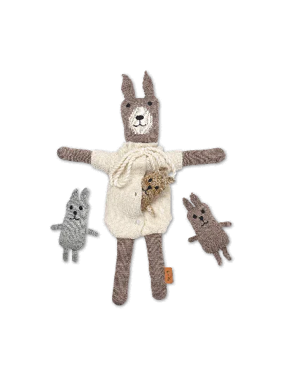 Ferm Living Lee Merino Rabbit Family In Multi