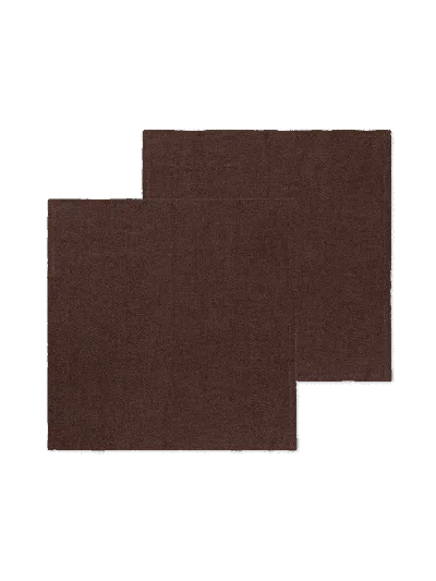 Ferm Living Linen Napkins In Brown