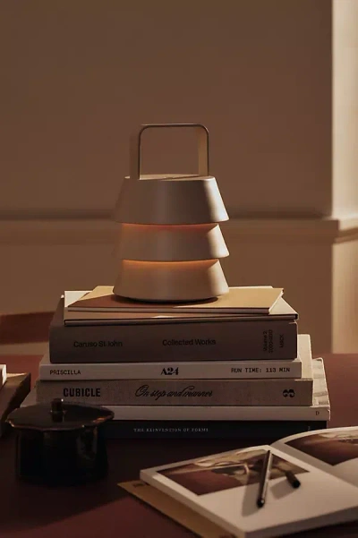 Ferm Living Luver Stacked Portable Rechargeable Lamp In Brown