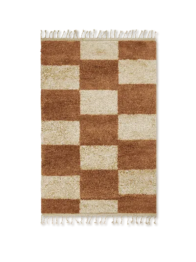 Ferm Living Mara Knotted Rug In Brown
