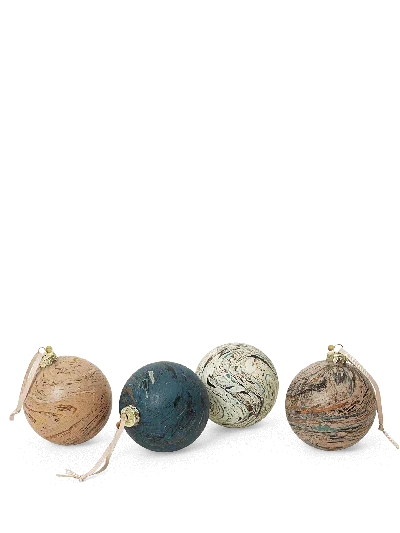 Ferm Living Marble Baubles In Multi