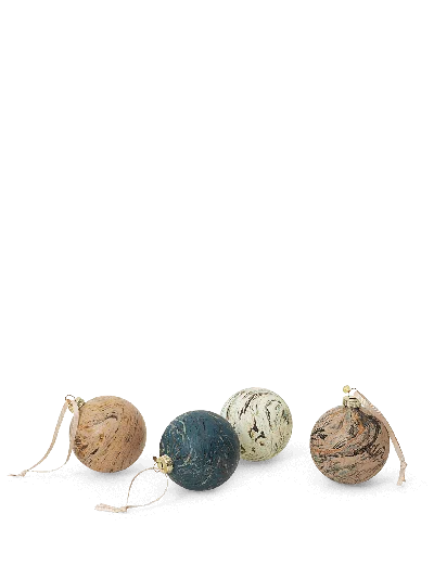 Ferm Living Marble Baubles In Multi