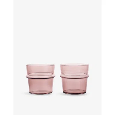 Ferm Living Mauve Boya Low Tumbler Glasses Set Of Two