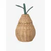 Ferm Living Natural Pear Braided Rattan Storage 30cm In Brown