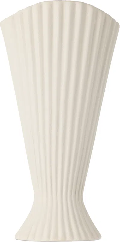 Ferm Living Off-white Fountain Small Vase In Neutral