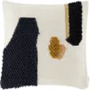 Ferm Living Off-white Loop Cushion In Dark Blue