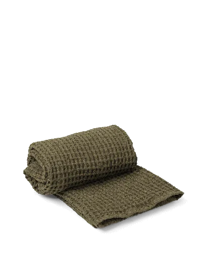 Ferm Living Organic Bath Towel In Green