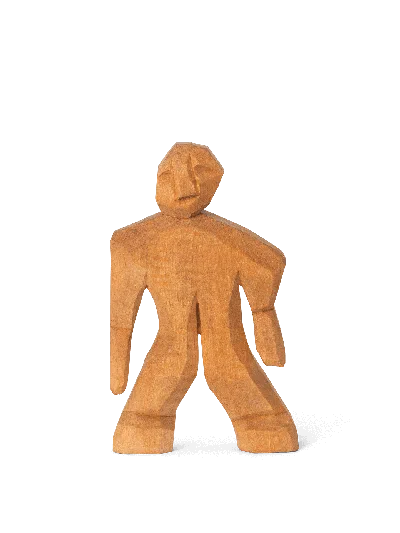 Ferm Living Otto Hand-carved Figure In Orange