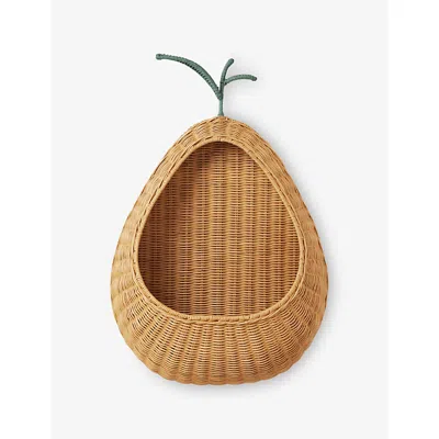 Ferm Living Natural Pear Braided Rattan Pocket Wall Storage
