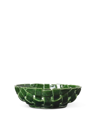 Ferm Living Plait Bowl In Green