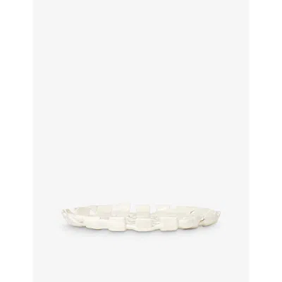 Ferm Living Plait Platter In Off-white
