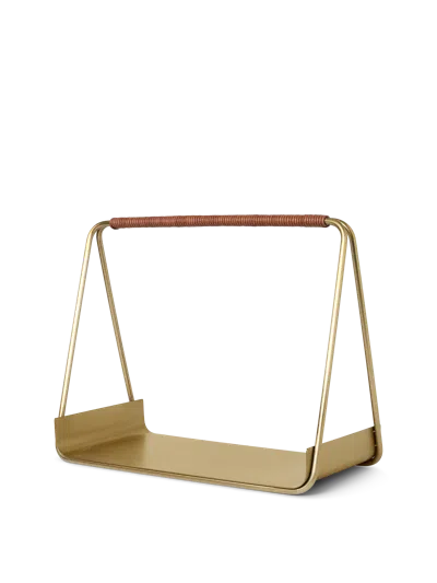 Ferm Living Port Wood Basket In Gold